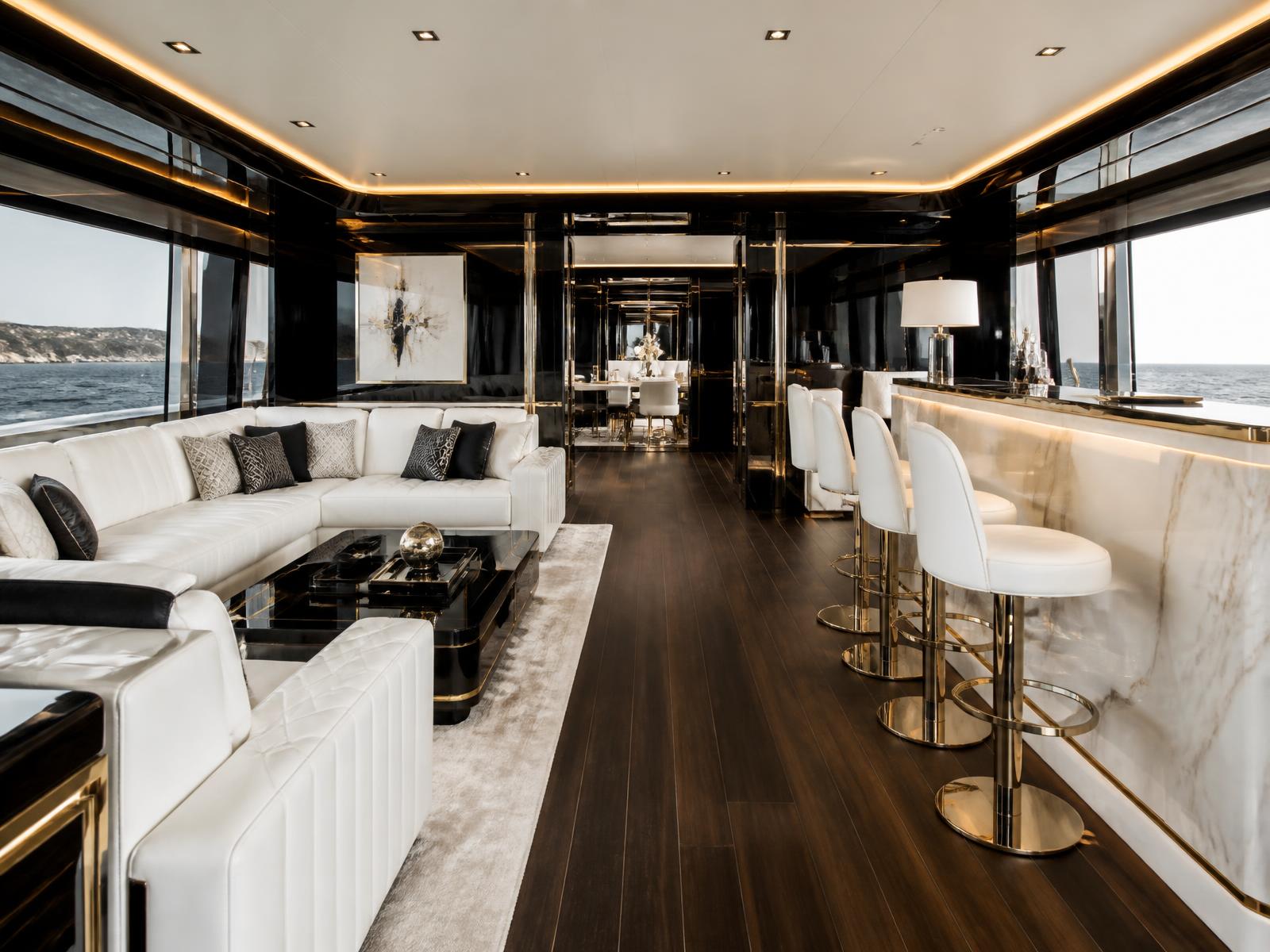 Yachting, Superyacht interiors transformed dockside, within the refit window.